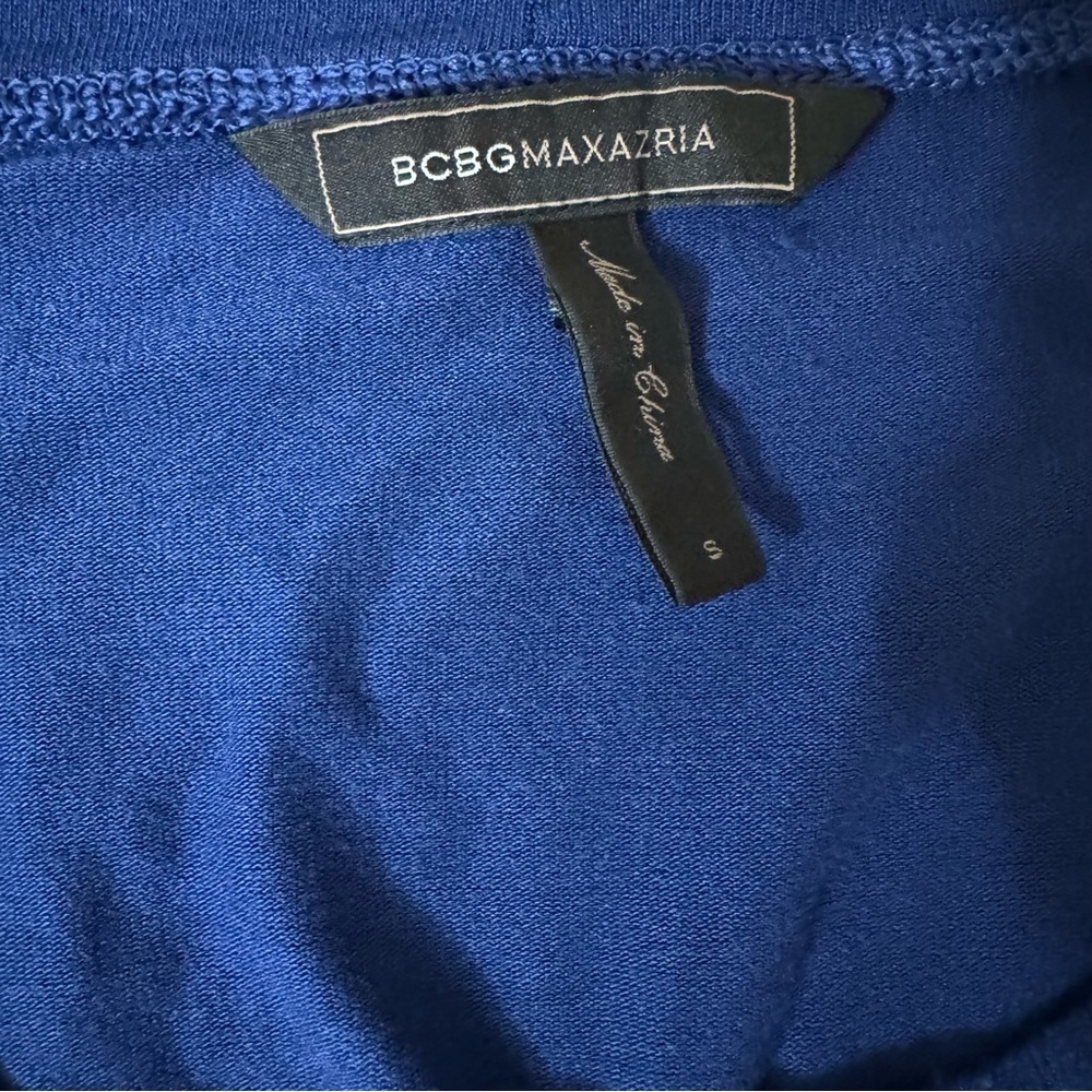BCBGMAXAZRIA Blue + Black Blouse Size Small - Picture 3 of 9